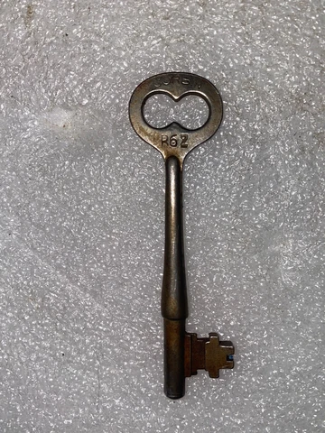 Antique Corbin Mortise Lock Skeleton Key Marked R62 Cover