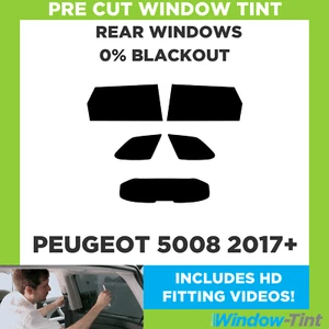 For Peugeot 5008 2017+ Pre Cut Window Tint Rear 0% Blackout Film - Picture 1 of 10