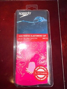 Speedo Elastomeric Solid Silicone Swim Cap Kids One Size Pink Latex Free New - Picture 1 of 2
