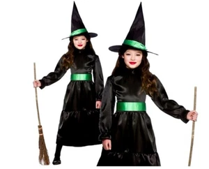 Kind BÖSE HEXE des Westens Halloween OZ Mädchen Kostüm Outfit Kostüm 3-10 Jahre - Bild 1 von 5