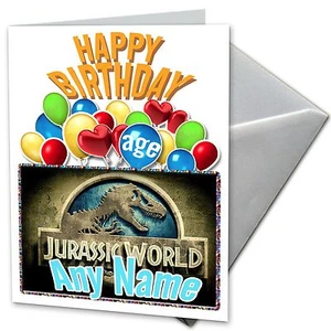 Jurassic World Birthday Card - Professionally personalised and printed. - Picture 1 of 4
