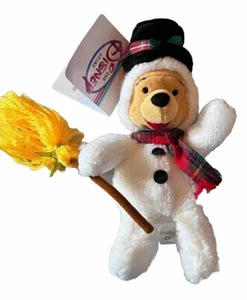 Mini muñeco de nieve Winnie The Pooh peluche The Disney Store 8" mini bolsa de frijoles juguete con etiquetas - Imagen 1 de 11