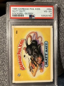 1985 Garbage Pail Kids Stickers 66a Matt Ratt OS Series 2 Glossy PSA 4 VG-EX