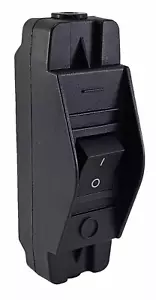 Interruttore a cavo, alloggiamento con interruttore a bilanciere intercambiabile 16A 250V nero - Foto 1 di 10
