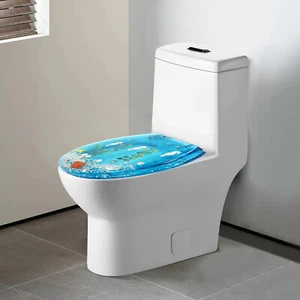 Asiento de inodoro de resina tipo U/V, asiento de acuario conchas de peces mar azul concha de asiento de inodoro - Imagen 1 de 21