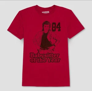 NEW Stranger Things Red Babysitter Of The Year 84 T-shirt Large 100% Cotton-2XL - Picture 1 of 4