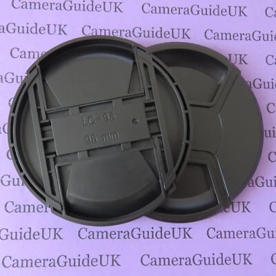 2pcs 95mm Centre Pinch Front Lens Cap Universal Snap-on for all DSLR Camera Lens - Image 1 of 4