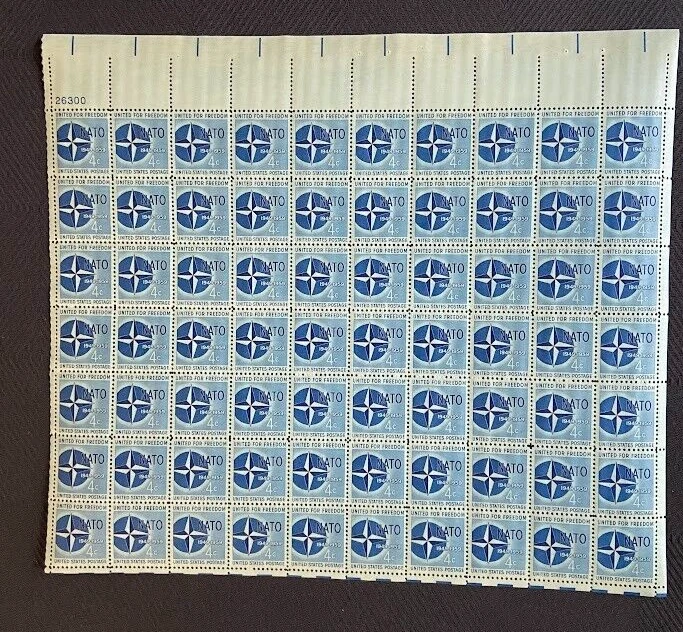 USPS NATO 1949-1959  4- Cent Full Sheet Postage Stamps Free Shipping - Image 1 of 1