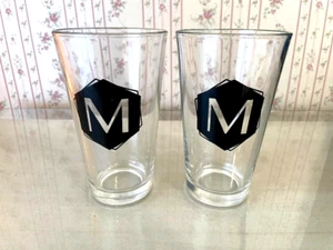 M monogrammiertes Pint Glas - 2 Stück - - Bild 1 von 1