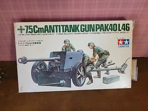 TAMIYA GERMAN 7.5 cm ANTITANK GUN & 3 CREW plastic model kit 1/35 Open Box MM147 - Picture 1 of 12