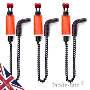 3 RED Carp fishing Tackle Bobbins Bite Indicators Set Short Chain 15.5cm TBNL - Picture 1 of 1
