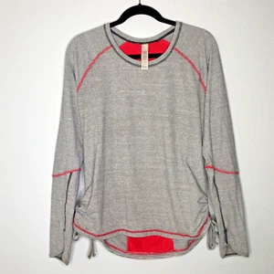 Lucy Tech Size Gray Pink Long Sleeve Thumb Hole Running Athletic Top - Picture 1 of 9