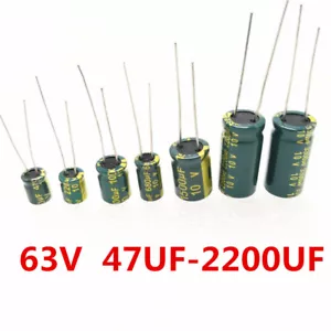 63V Low ESR high frequency aluminum capacitor 47/100/220/470/680/2200/1000 UF - Picture 1 of 4