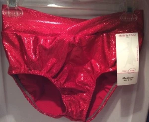 Pumphose glänzend rot Pailletten Lycra Slip Kostüm Erwachsene M oder Erwachsene S Neu - Bild 1 von 2
