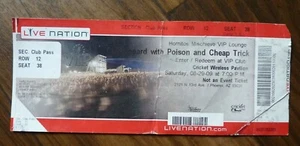 USED VIP TICKET STUB Def Leppard Poison Cheap Trick 8/29/09 Phoenix AZ - Picture 1 of 2
