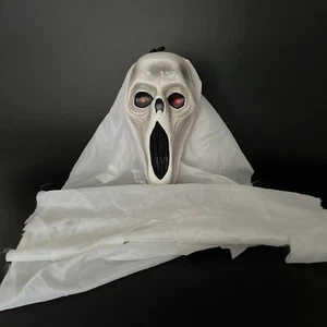 Vtg Ghost Face Scream Blow Mold Light Up Eyes Hanging Decor Tested Halloween 52" - Picture 1 of 10