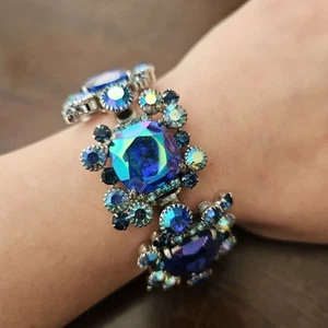 Vintage Juliana D&E Aurora Borealis Strass Gliederarmband 8,75" Lesen - Bild 1 von 23