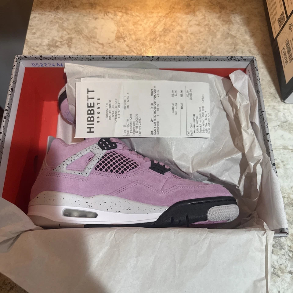 Jordan 4 ретро - орхидея - размер 9w / 7,5 м - совершенно новый с оригинальной коробкой - Изображение 1 из 4