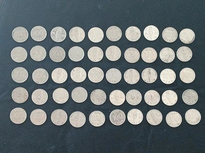 South Korea 100 Won 🪙  Coins, 50 Coins Of Mixed Dates ☆KM# 35☆ - Image 1 of 4
