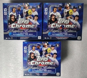 Lote de 3 cajas 2025 Topps edición cromo zafiro béisbol hobby cajas selladas de fábrica - Imagen 1 de 1