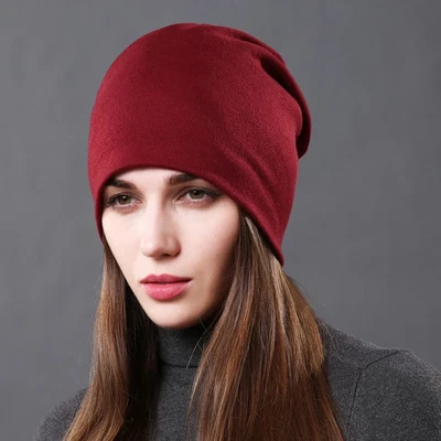 Autumn Winter Cotton Beanie Hat Women Men Knitted Warm Skullies Casual Hip Hop C - Image 1 of 4