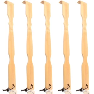 5 Pack Natural Bamboo Back Scratchers Wooden Body Massager for Adult Itch Relief - Picture 1 of 7