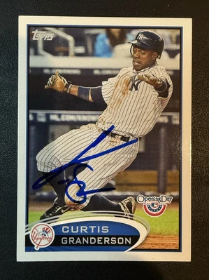 2010 Topps Opening Day Curtis Granderson #105 NY Yankees Autographed Auto Card - Image 1 of 2