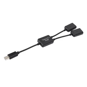 Tipo C OTG USB macho a doble 2.0 hembra OTG 2 puertos HUB cable divisor Y O2C1 - Imagen 1 de 9