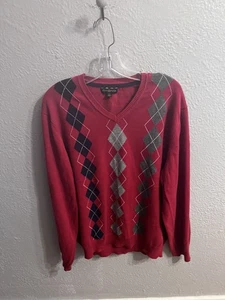 Suéter Club Room Para Hombre Rojo Diamante Cuello Redondo Talla XXL - Imagen 1 de 7