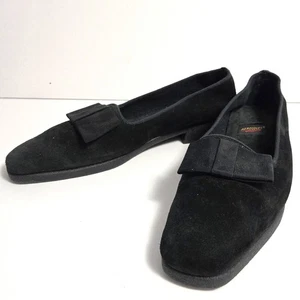 Aerosoles schwarze flache Schuhe aus Wildlederimitat mit Schleife. Damengröße 10AA - Bild 1 von 9