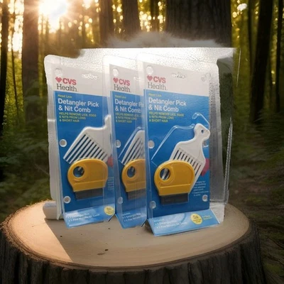 Peine desenredante de piojos CVS Health Pick & Liendres X 3, ayuda a eliminar piojos y huevos Foto 1 de 2