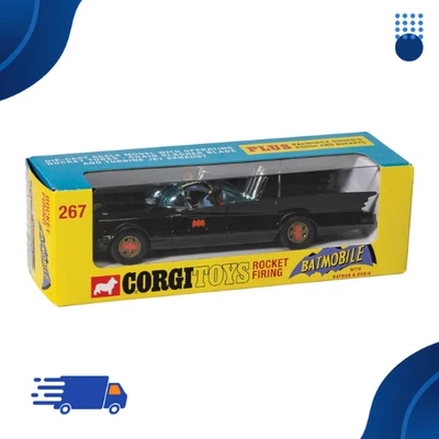 Corgi RT26701 Diecast Cars-RT26701 Batmobile with Batman and Robin Car 267 NEW - image 1 of 4