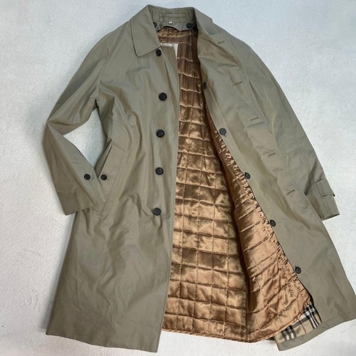 Cappotto Burberry London Balmacaan Nova Check Con Fodera Lunghezza Lunga Cachi Autentico