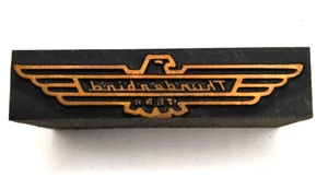 Druck Buchdruck Drucker Block Thunderbird Ford Logo - Bild 1 von 2