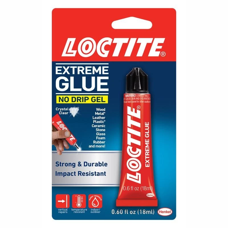 Loctite 2596210 Crystal Clear Glue No Drip Gel Adhesive 0.6 oz. (Pack of 6)