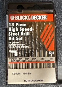 Vintage HSS  Drill Bit Set Germany 🇩🇪 13pc Black & Decker 15083 NOS - Picture 1 of 6
