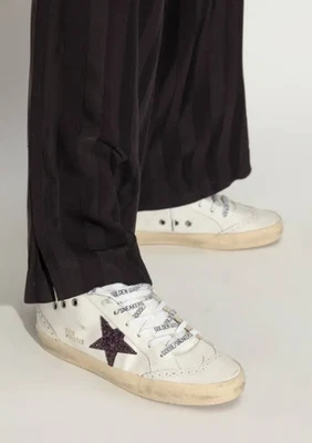 Золотой гусь середины звезды кроссовок в белой коже/Бордо блестящий sz 41 новый в коробке - Изображение 1 из 4