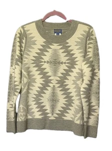 Pendleton Sweater Women XL Grey Merino Wool Preppy Academia Aztec Boho Soft Girl - Picture 1 of 8