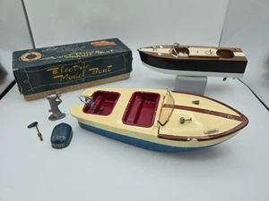 Vtg Langcraft Power Driven Model Boat IOB,Aluminum Speed Boat,Batt,1950's Japan! - Picture 1 of 24