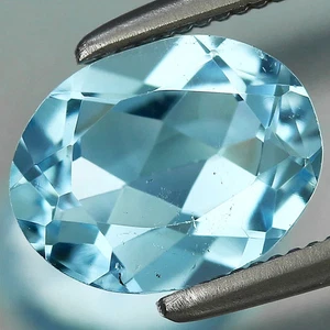 OVAL 1.34ct t.w 8x6mm Natural Sky Blue Topaz Brazil Gemstone - Picture 1 of 4