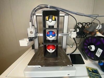 3D Printed PokeBall, Greatball, And Ultraball With Display Stand - Image 1 of 3