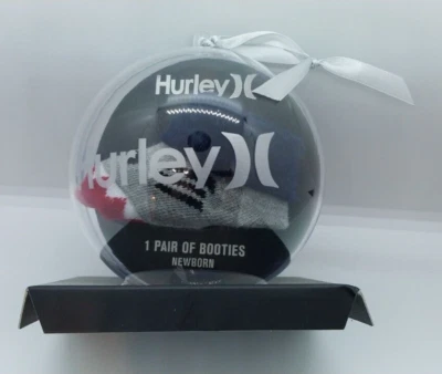 Hurley Christmas Ornament Newborn Booties Baby Shark 0-6mos Socks Open Box - Image 1 of 4