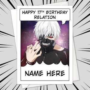 Personalised TOKYO GHOUL Birthday Card • personalized ken kaneki eyepatch anime - Picture 1 of 1