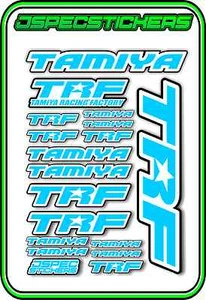 TRF TAMIYA RC STICKER REMOTE CONTROL STICKERS 418 RACING MODEL A5 R/C L/BLUE WHI - Picture 1 of 8