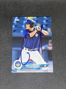 Carta auto firmata Andres Gimenez Colombia Lucciole 2018 Topps Pro debutto #124 COA - Foto 1 di 3