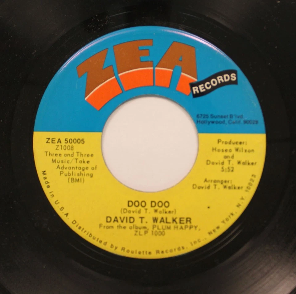 David T. Walker - 45 - Doo Doo / Love Vibrations On Zea Records - Image 1 of 2