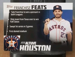 2019 Topps Baseball - Jose Altuve Franchise Feats FF-12 - Foto 1 di 2