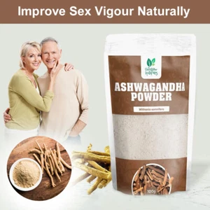 Ashwagandha Root Powder Premium Organic Natural Herbal Withania Somnifera 100g - Picture 1 of 6