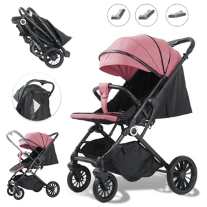 Reversible Handle Baby Pram Stroller Foldable Portable Travel Pushchair Stroller - Picture 1 of 28