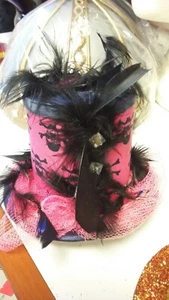 Mini Fabric Top Hat Clown Christmas Showgirl Burlesque - Picture 1 of 1